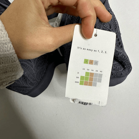 LIVELY Palm Lace Busty Bralette Smoke unpadded wireless womens 3 38D 40D NWT - Picture 6 of 8